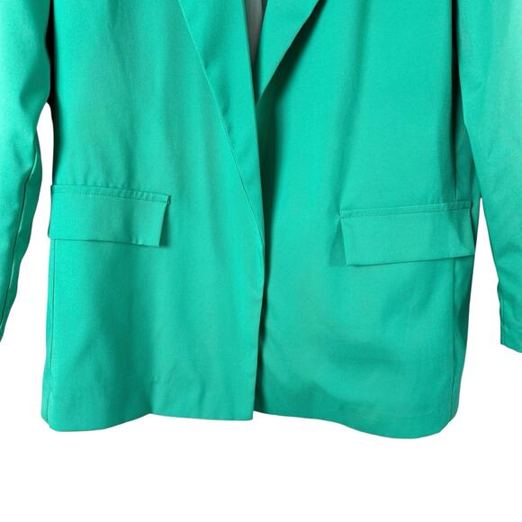 NEW Zara Green Long Blazer Jacket Open Front, Size Medium - Picture 5 of 8